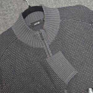 Apt. 9 Cable Knit Full Zip Gray Sweater Pockets Men's Size XL‎ Modern Fit